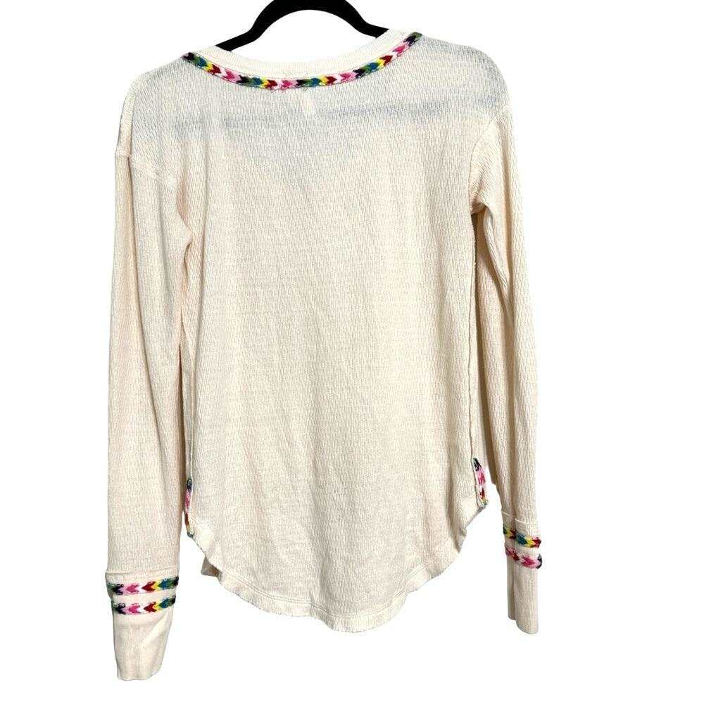 Free People Rainbow Thermal Henley Size XS - Picture 2 of 5